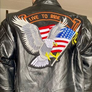 LIVE TO RIDE Buffalo Leather Motorcycle Jacket